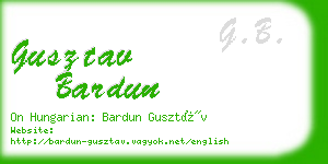 gusztav bardun business card